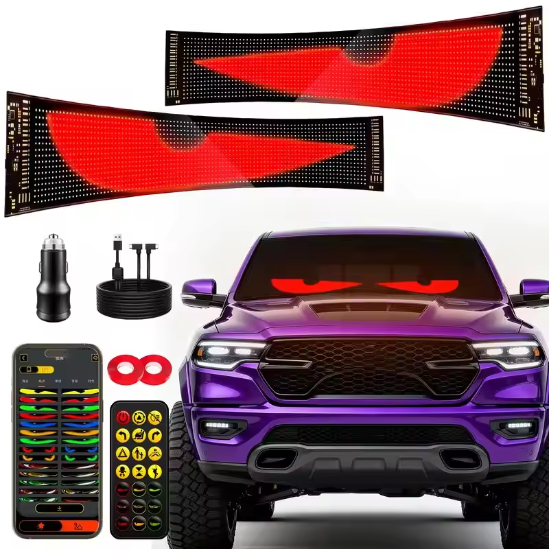 Video Light Panel Led - LED Car windshield Truck Eye RGB