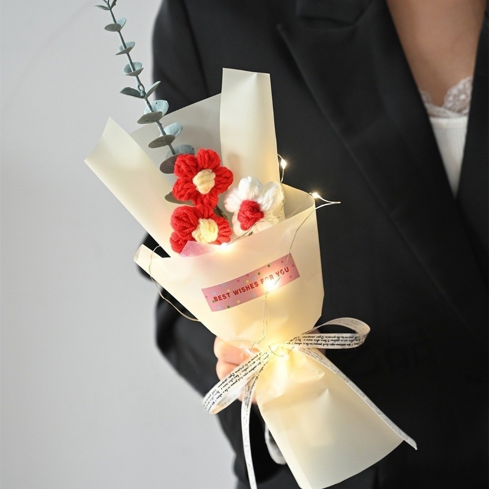Knitted Crochet Flowers Bouque - Photography Artificial Lighting บทวิจารณ์และราคา