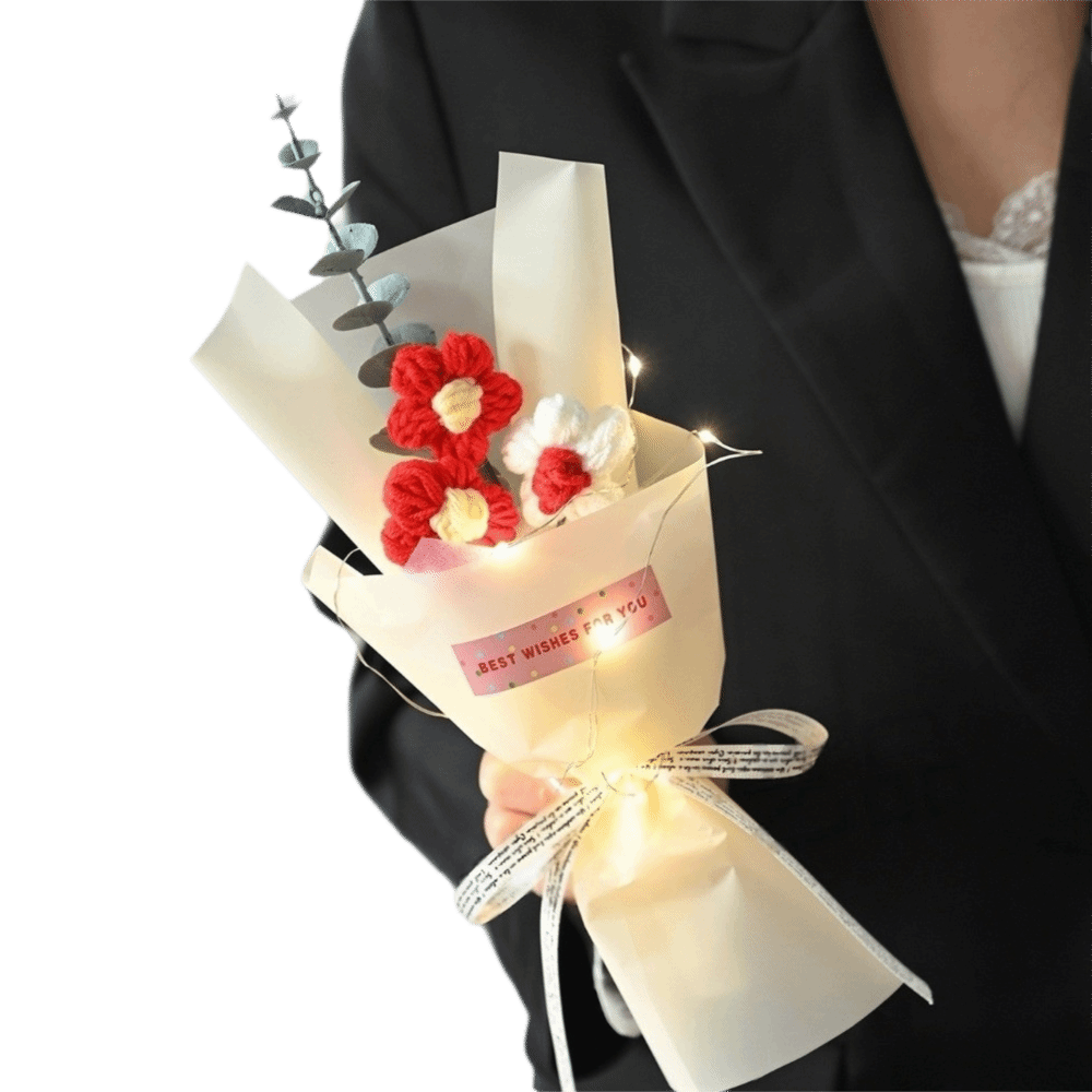 Knitted Crochet Flowers Bouque - Photography Artificial Lighting บทวิจารณ์และราคา