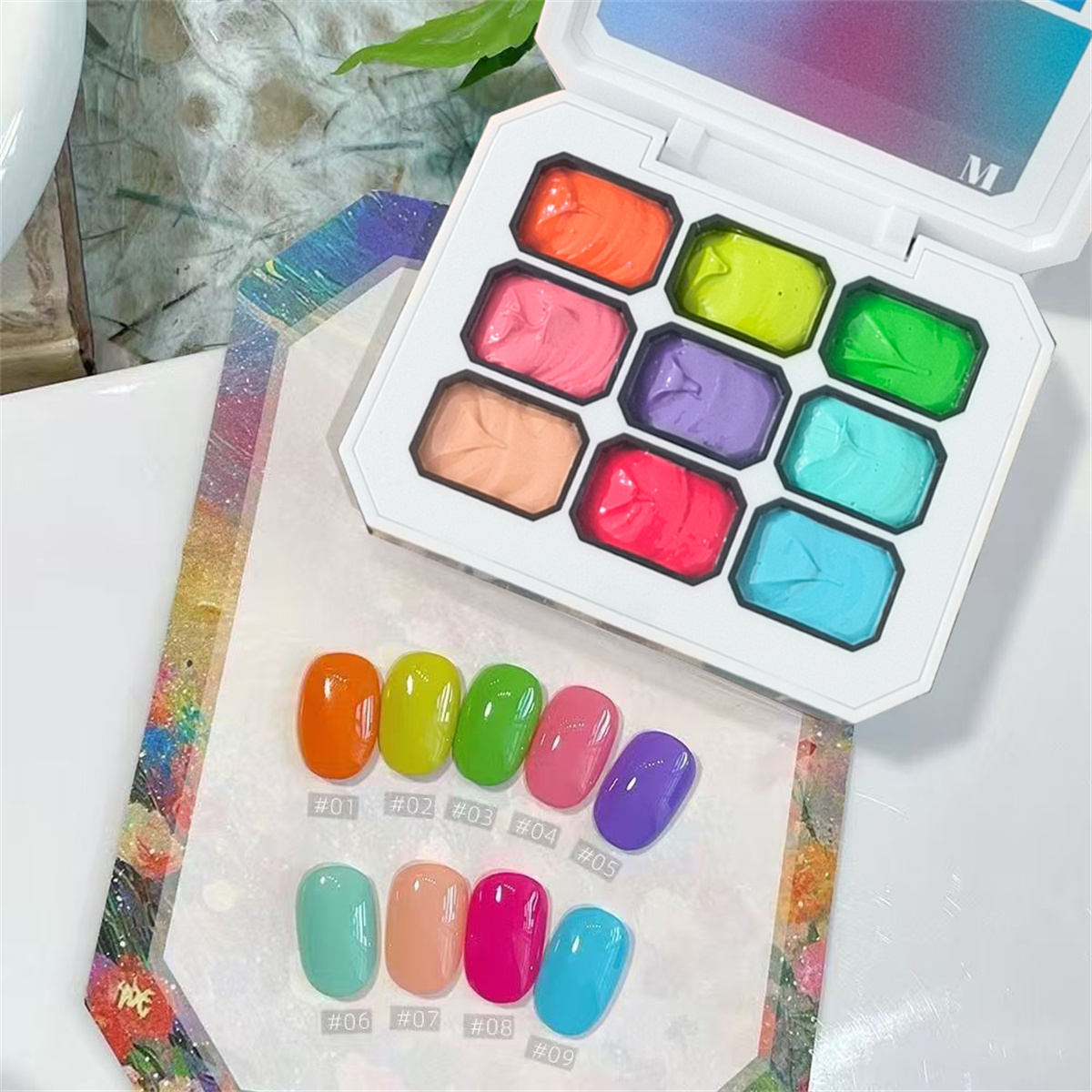 1pc 9-color solid nail polish  - Photography Lighting Gel บทวิจารณ์และราคา