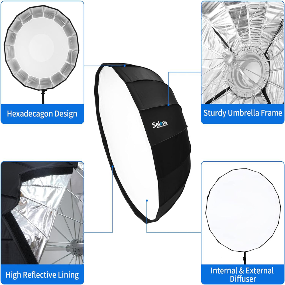 Selens Quick-Setup Parabolic S - Photography Studio Lighting Set Up บทวิจารณ์และราคา