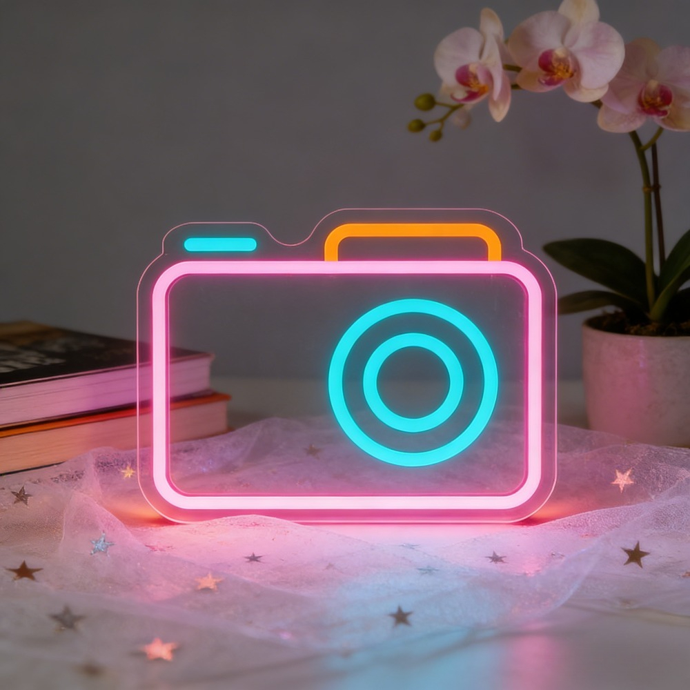 Camera Neon Sign LED Wall Art  - Photography Studio Lighting Set Up บทวิจารณ์และราคา