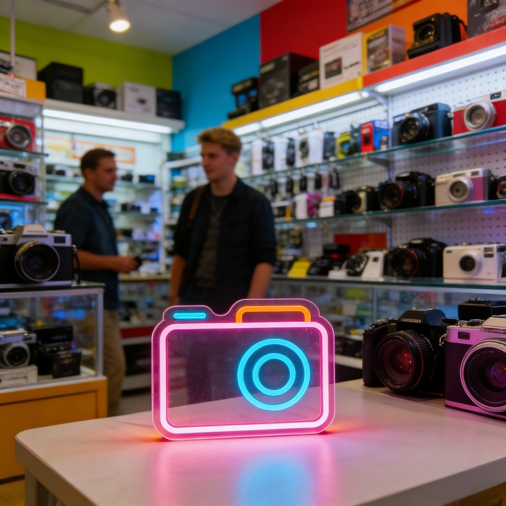 Camera Neon Sign LED Wall Art  - Photography Studio Lighting Set Up บทวิจารณ์และราคา