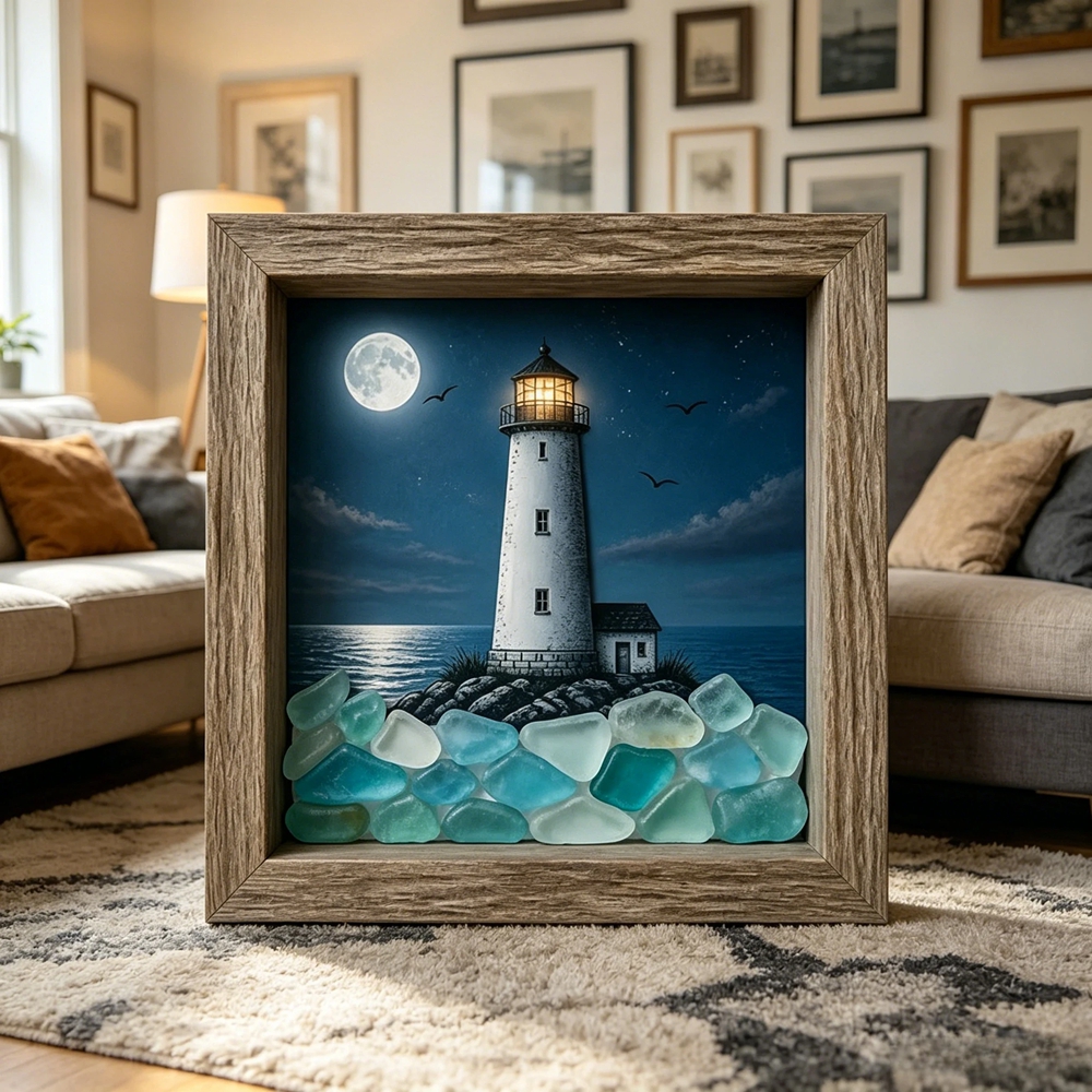 Coastal Lighthouse Sea Glass N - Lighting Glass Photography บทวิจารณ์และราคา