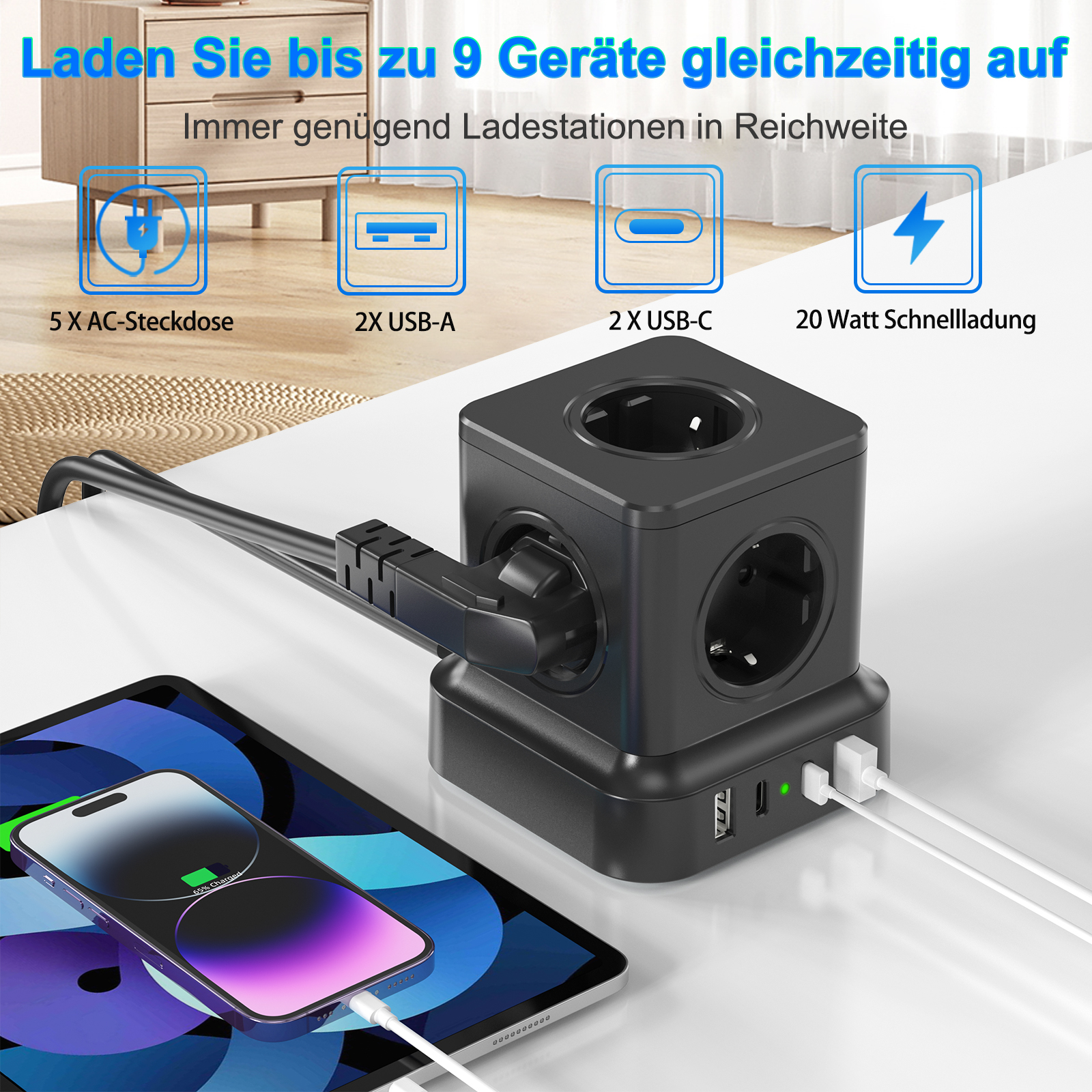 4000W EU Mulit Plug Power Stri - Photography Lighting Uk บทวิจารณ์และราคา