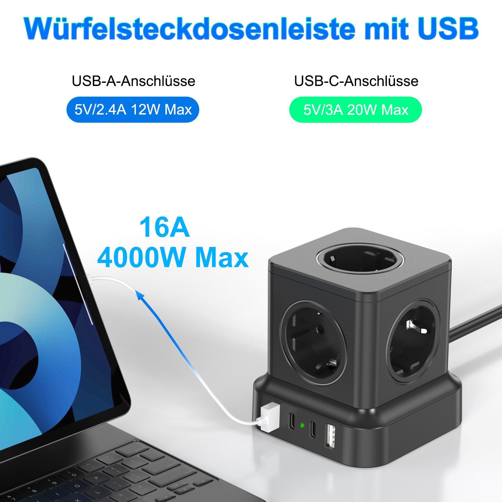 4000W EU Mulit Plug Power Stri - Photography Lighting Uk บทวิจารณ์และราคา