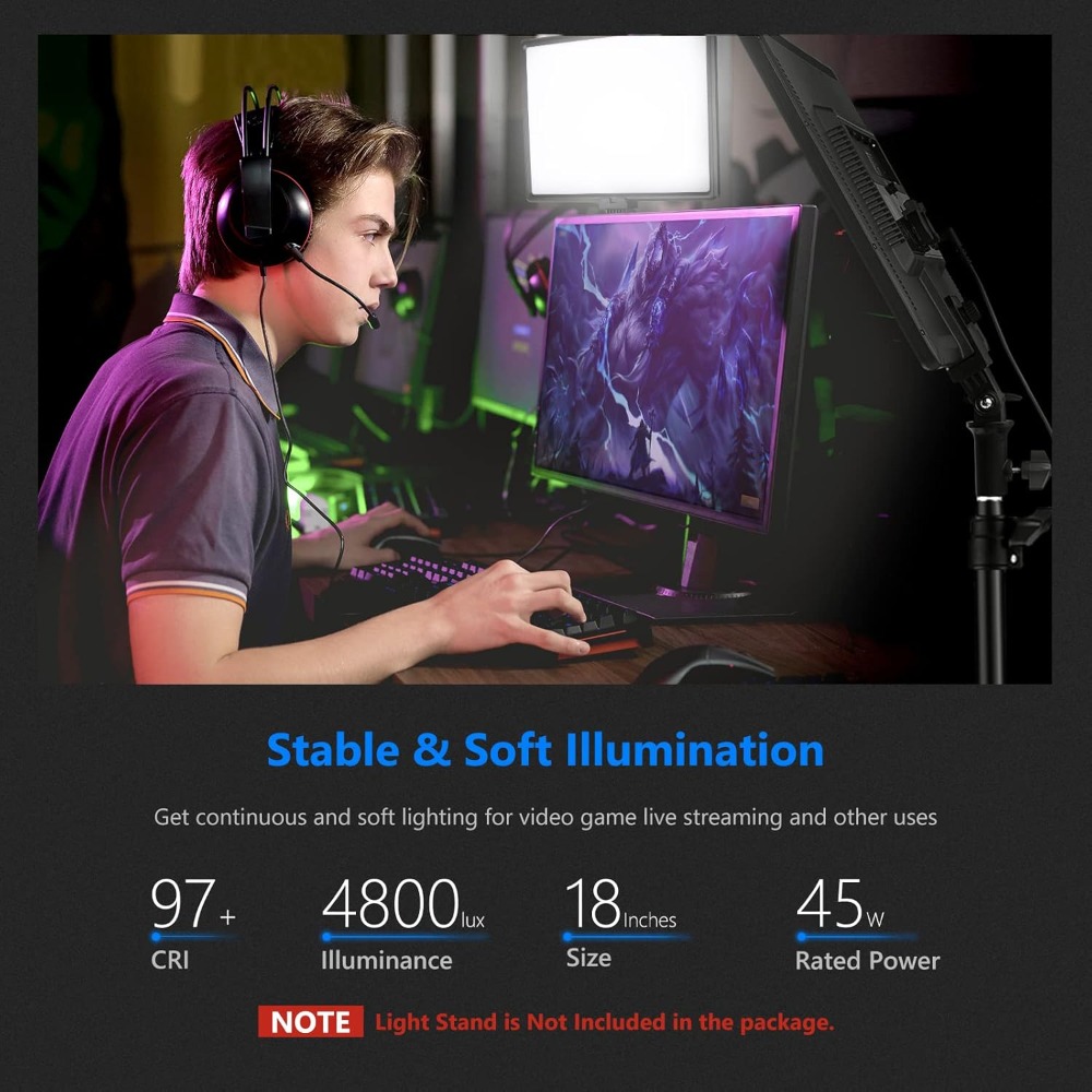 45W 4800Lux Dimmable Bi-Color  - Video Light Panel Led บทวิจารณ์และราคา