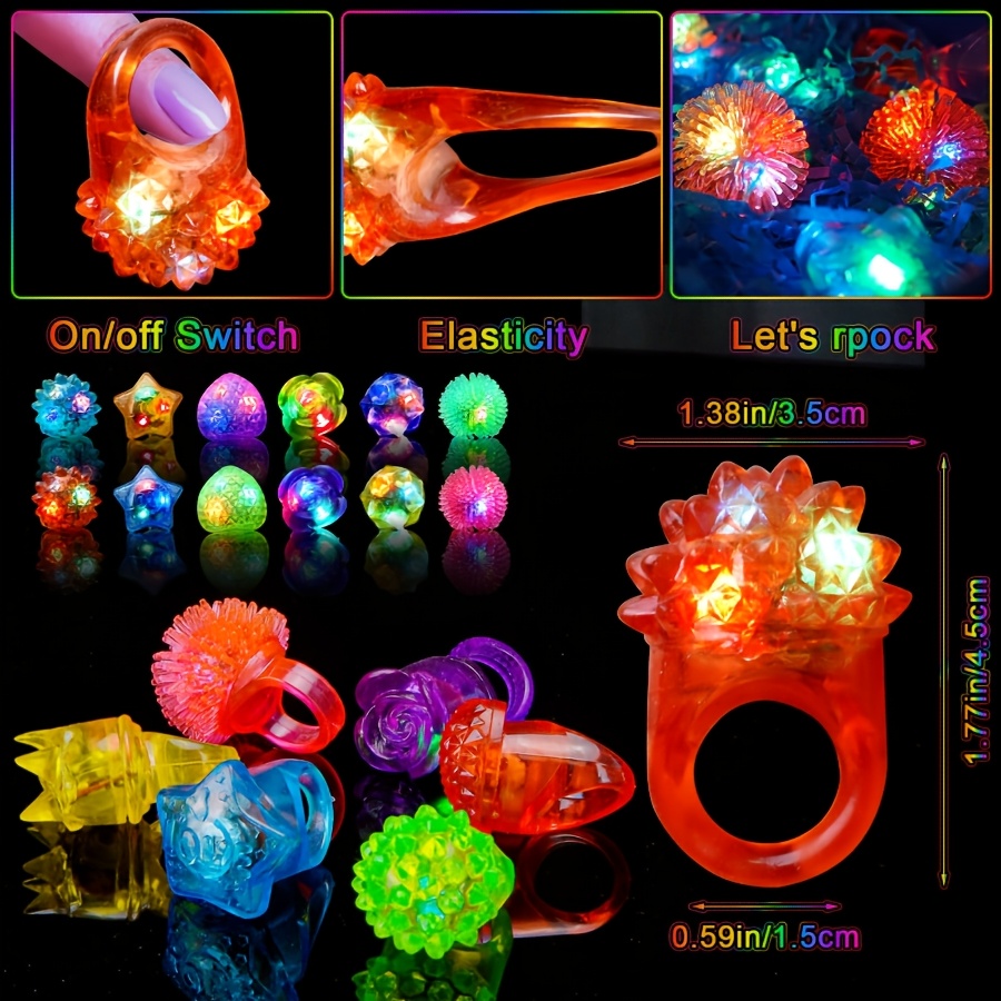 10Pcs LED Light Up Jelly Rings - Led Ring Light 18 บทวิจารณ์และราคา