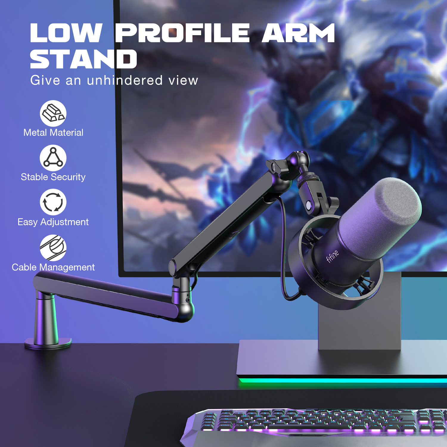 FIFINE Ampligame Microphone Bo - Boom Arm Stand บทวิจารณ์และราคา