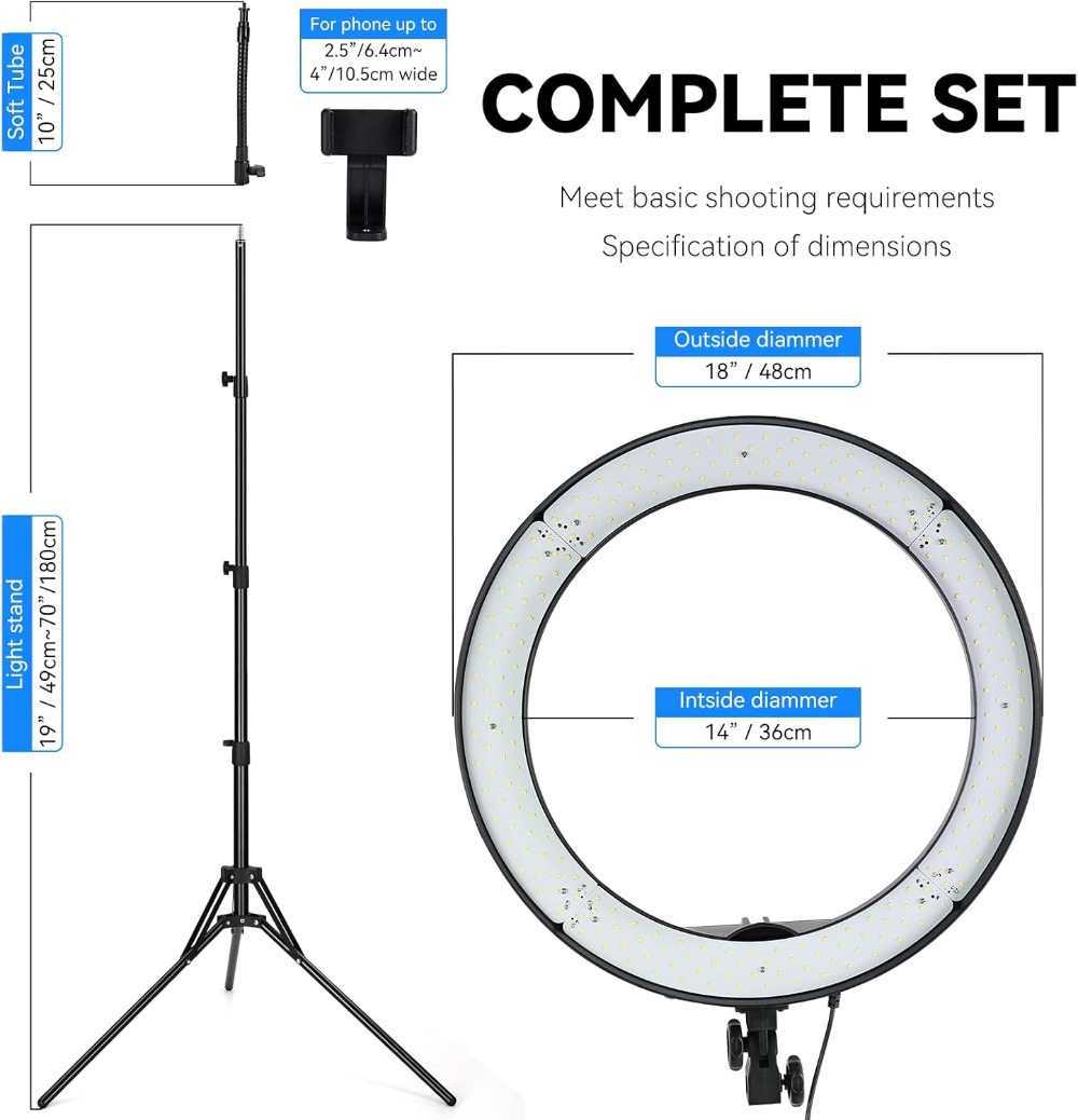 18-Inch 55W Ring Light with 24 - Led Ring Light 18 บทวิจารณ์และราคา