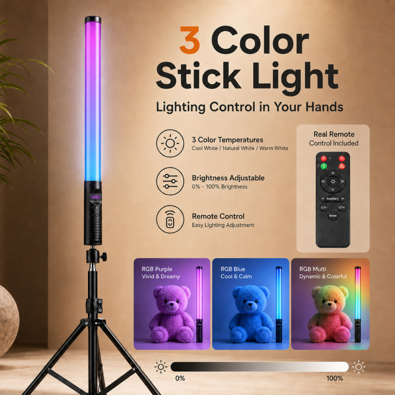 RGB Handheld Video Light Wand, - Photography Lighting Indoor บทวิจารณ์และราคา