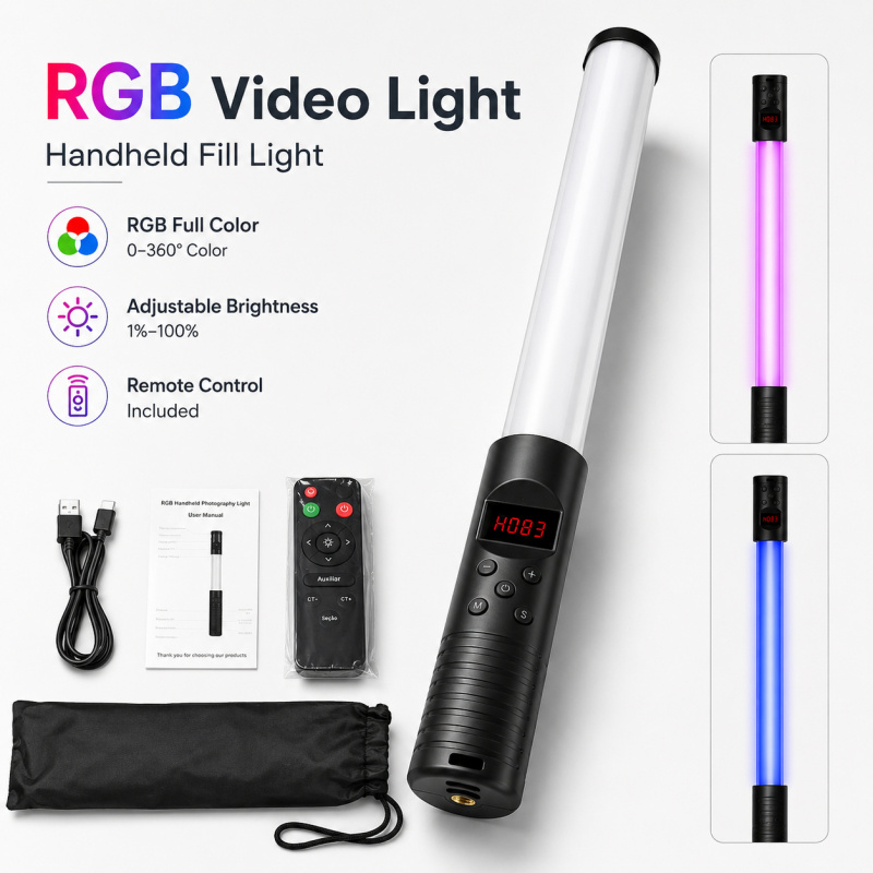 RGB Handheld Video Light Wand, - Photography Lighting Indoor บทวิจารณ์และราคา