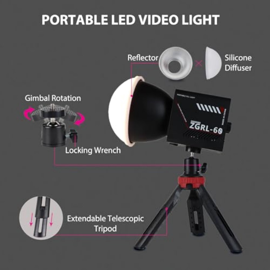 60W COB LED Video Light Handhe - Photography Lighting For Studio บทวิจารณ์และราคา