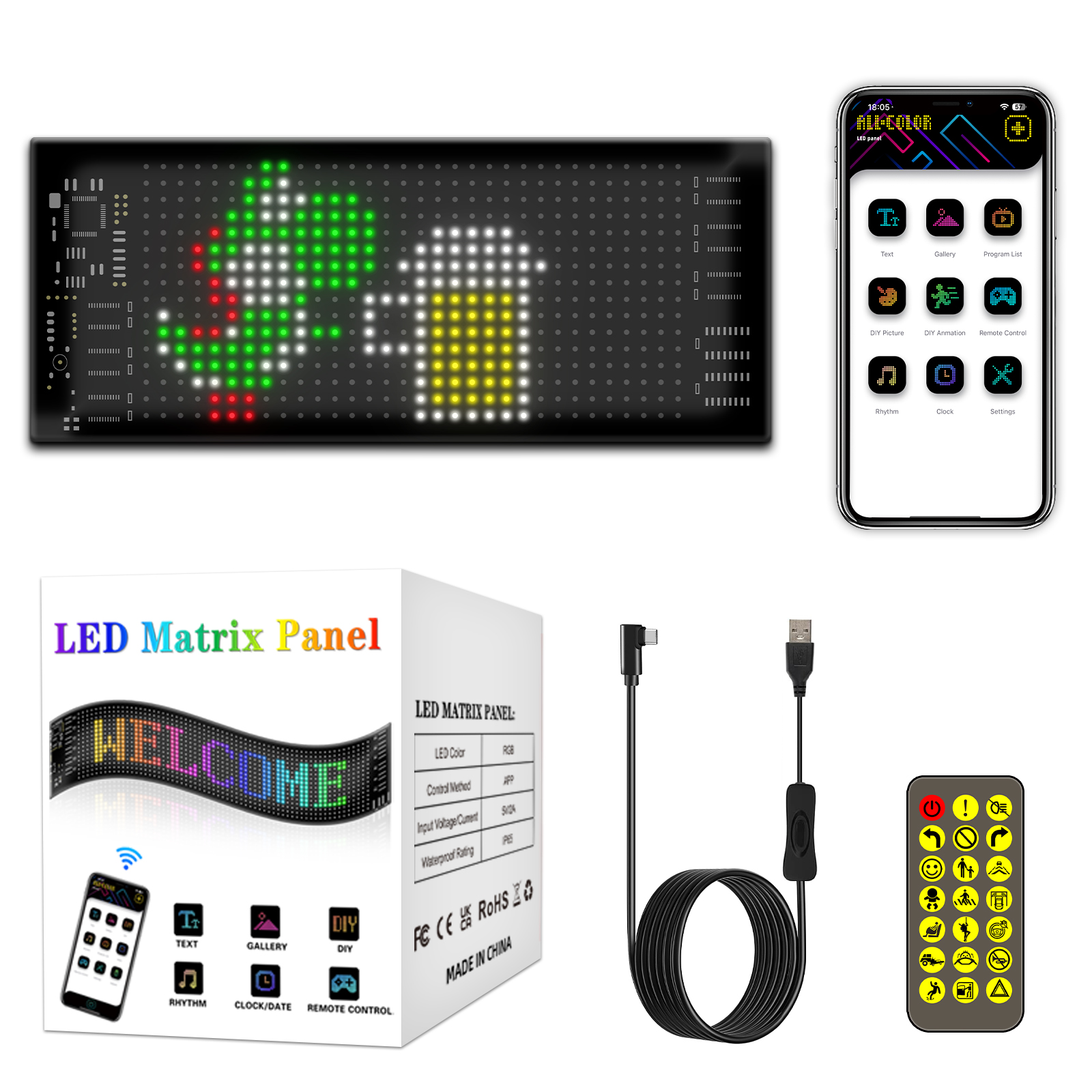 Programmable Flexible LED Sign - Video Light Panel Led บทวิจารณ์และราคา