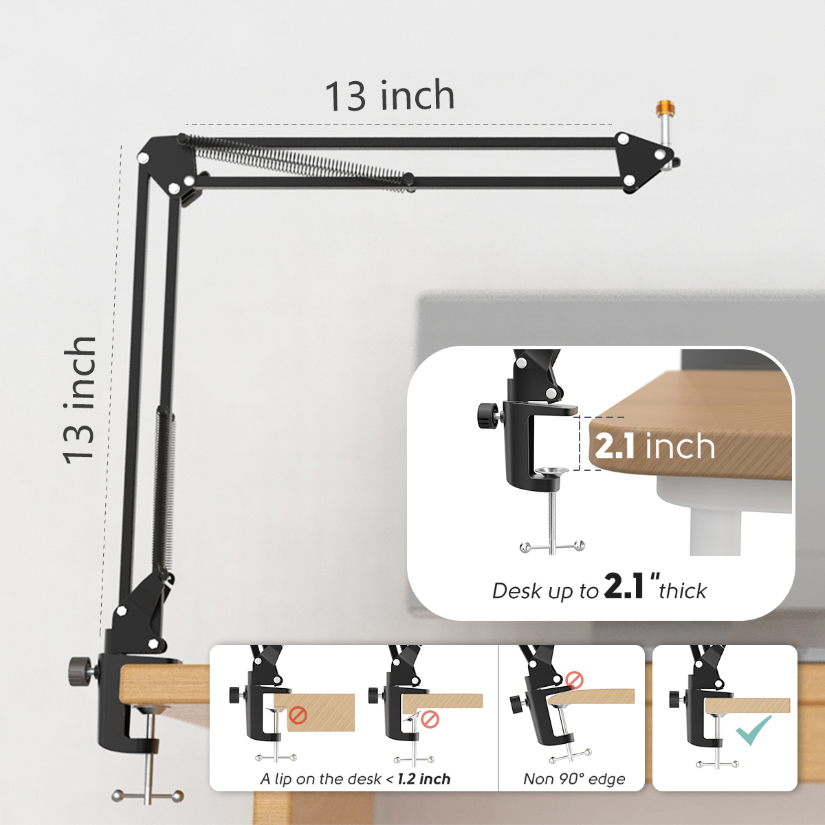 FIFINE Microphone Arm Boom,Adj - Boom Arm Stand บทวิจารณ์และราคา