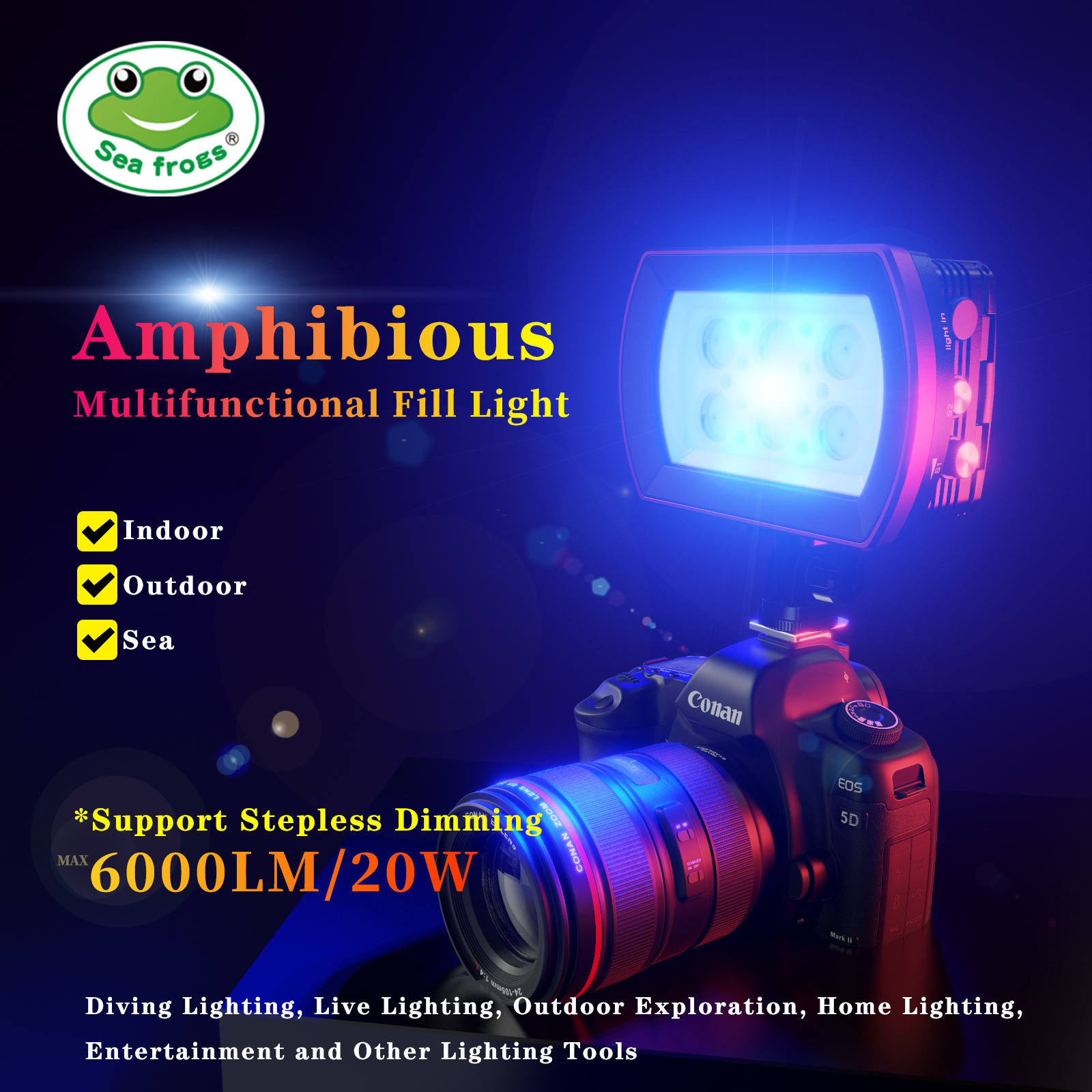 Seafrogs 6000Lm 40M Waterproof - Photography Lighting Brands บทวิจารณ์และราคา