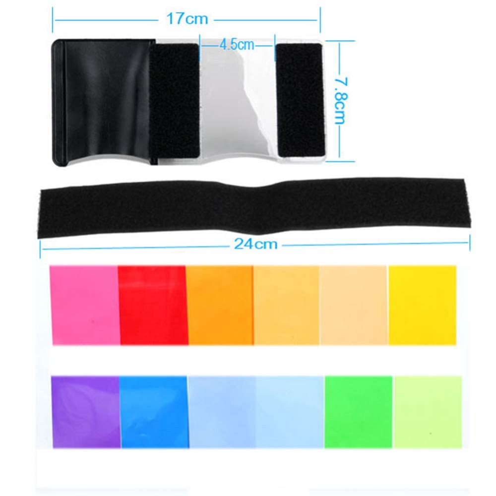 12 Colors Camera Flash Gels Li - Photography Lighting Gel บทวิจารณ์และราคา