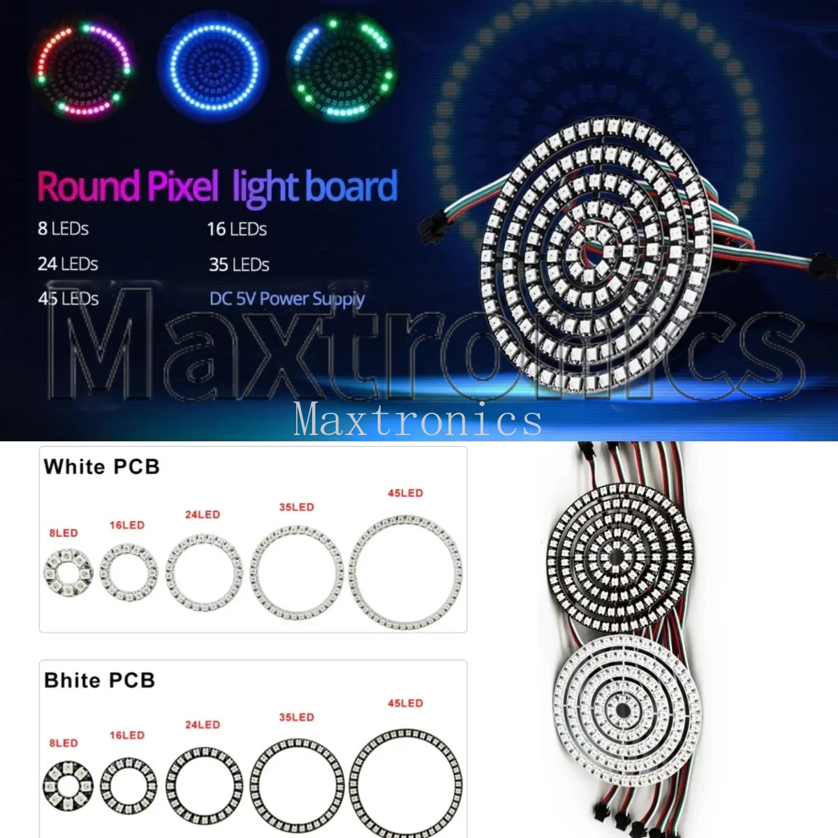 WS2812B FCOB RGB Led Ring 18/3 - Led Ring Light 18 บทวิจารณ์และราคา