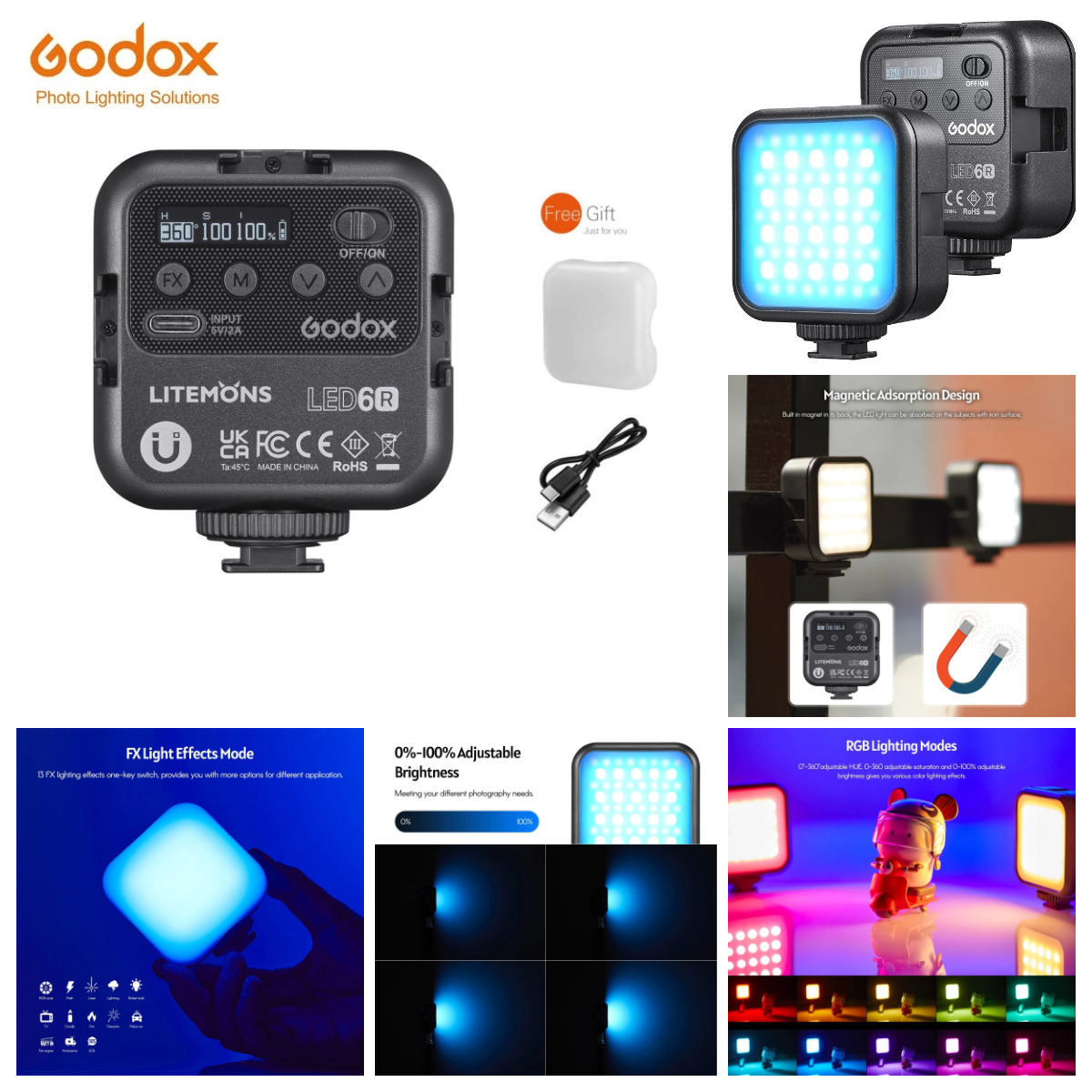 Godox LITEMONS LED6R RGB LED V - Photography Lighting Rgb บทวิจารณ์และราคา