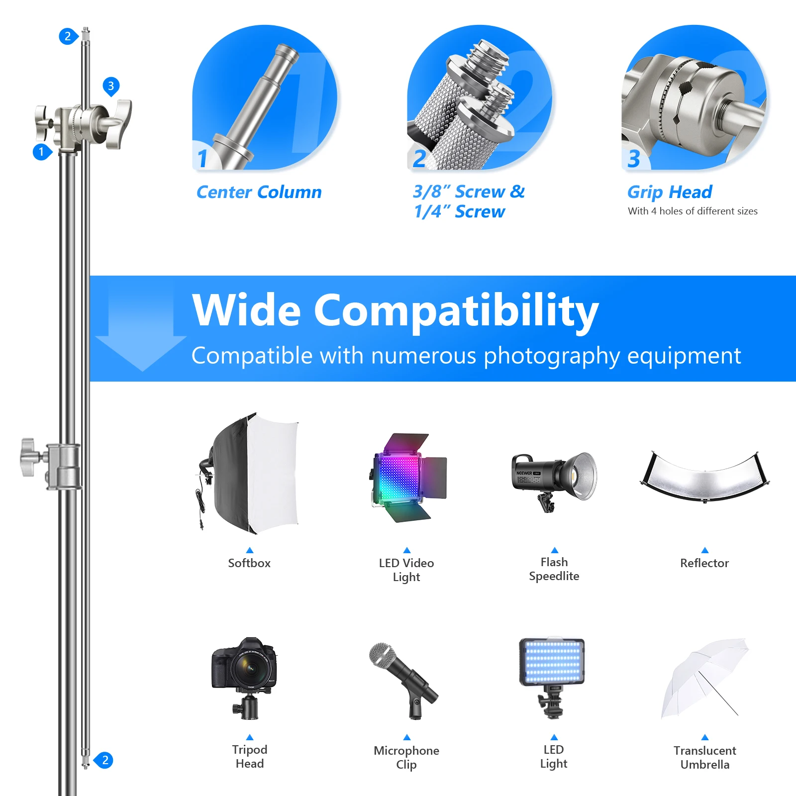 NEEWER Pro 100% Stainless Stee - Boom Arm Stand บทวิจารณ์และราคา