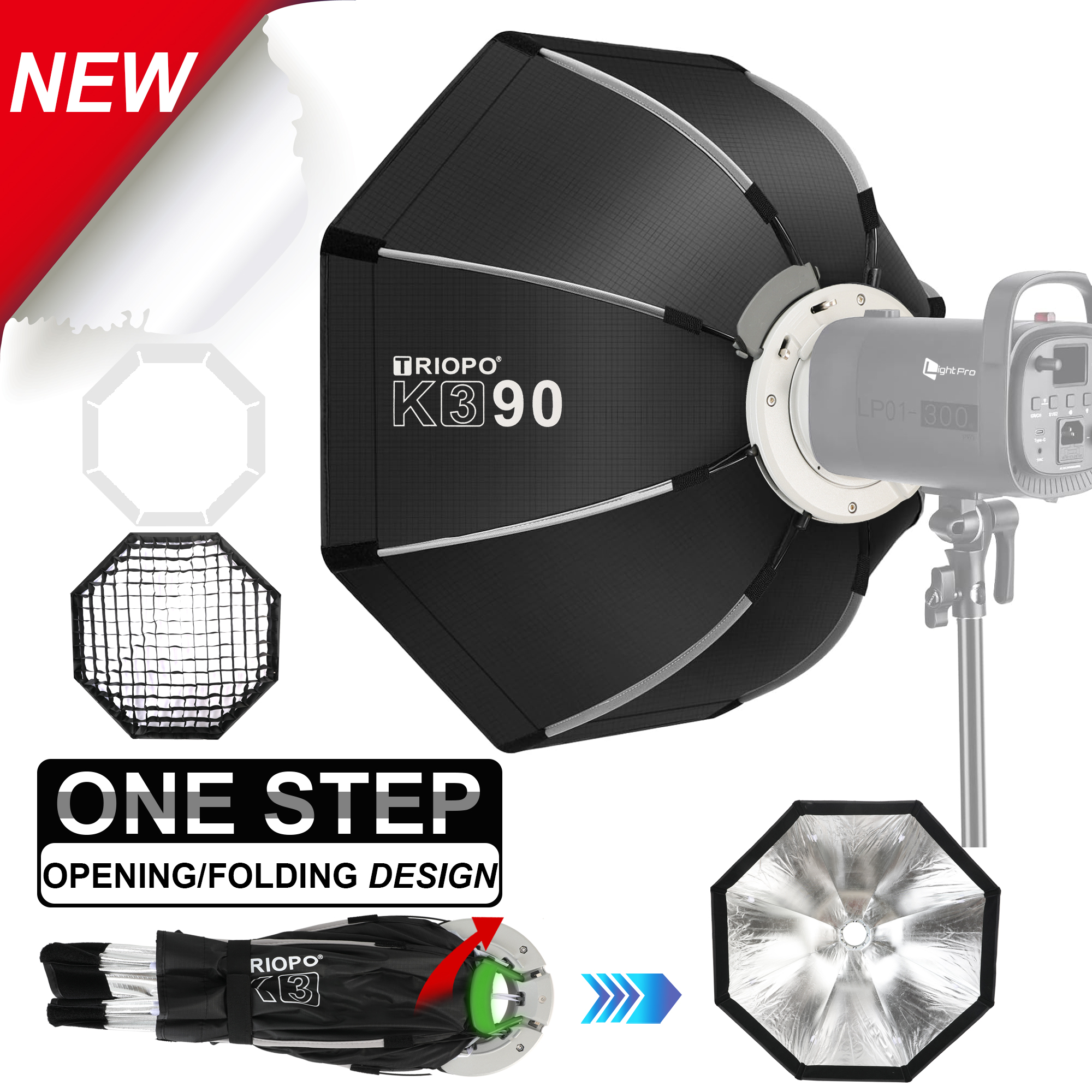 Triopo K3 Quick-Setup Bowens M - Photography Umbrella Lighting Setup บทวิจารณ์และราคา