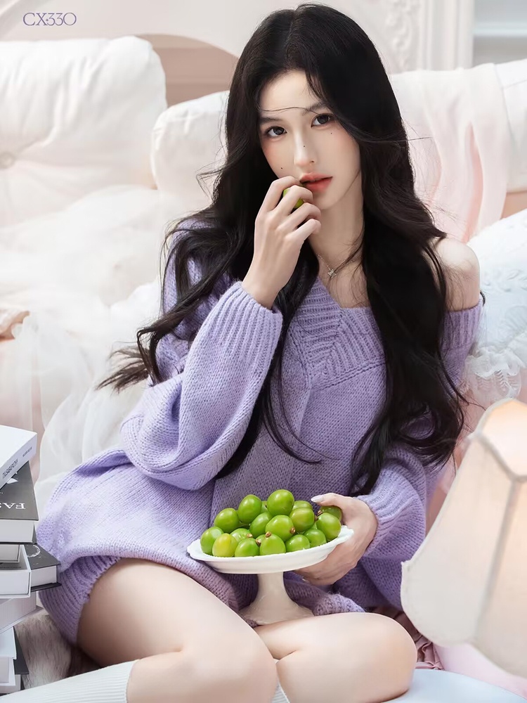 Autumn Winter Purple Sweater O - Photography Lighting For Studio บทวิจารณ์และราคา