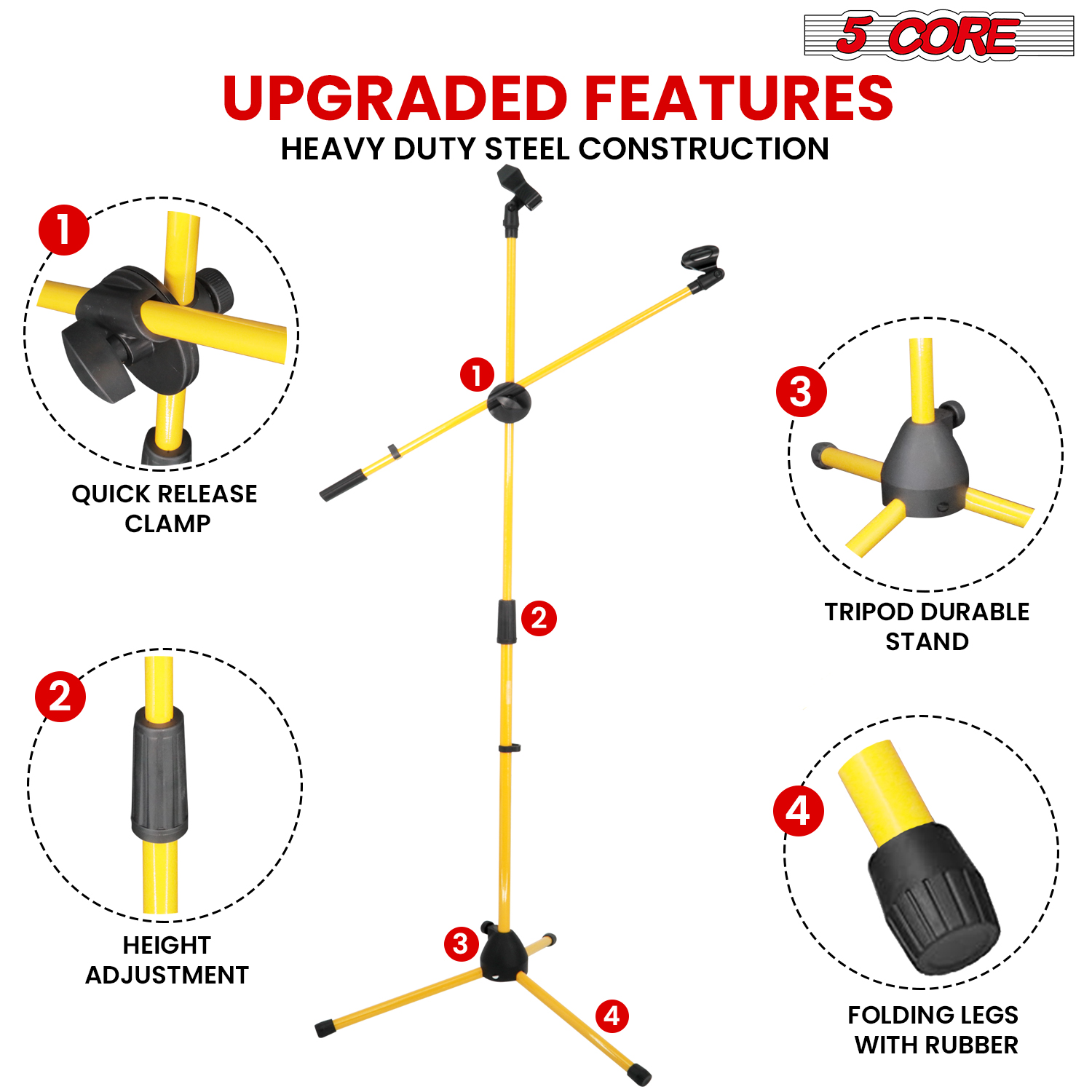 5 Core Microphone Stand Floor  - Boom Arm Stand บทวิจารณ์และราคา