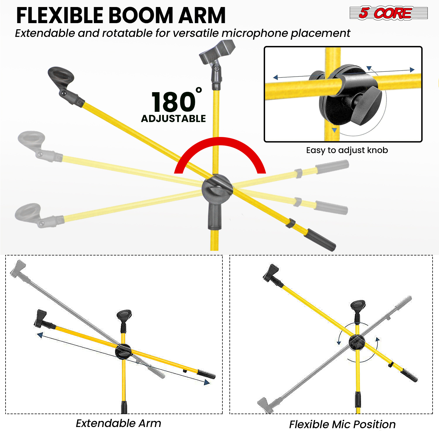 5 Core Microphone Stand Floor  - Boom Arm Stand บทวิจารณ์และราคา