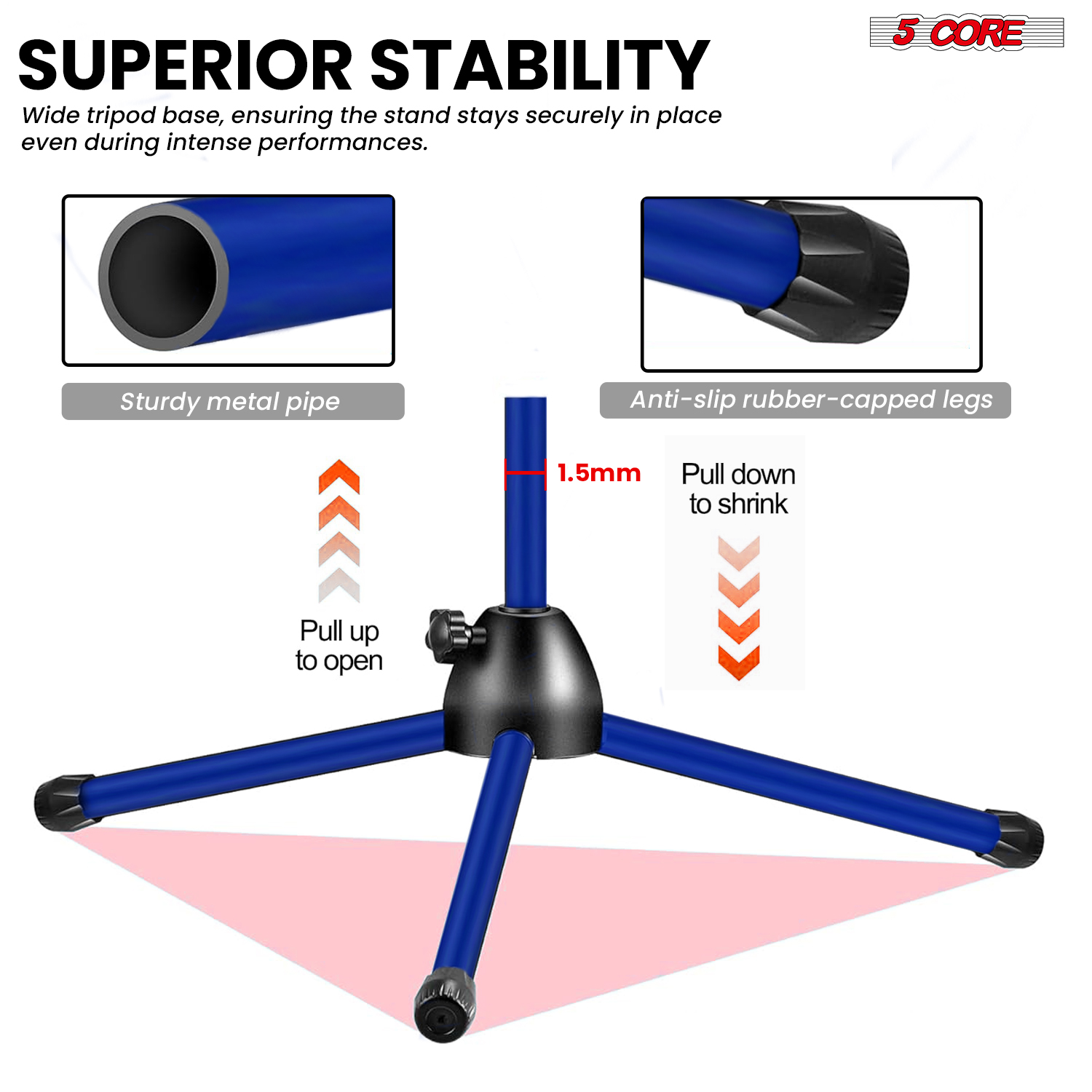 5 Core Mic Stand Floor Height  - Boom Arm Stand บทวิจารณ์และราคา